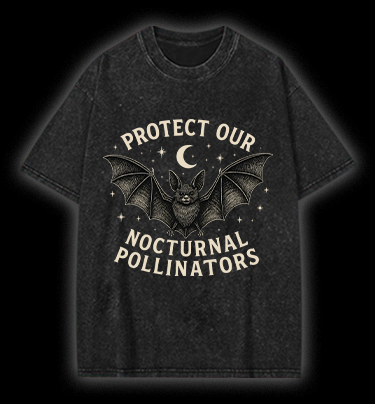 Bat's Pollinator Mission Vintage Washed 100% Cotton T-Shirt