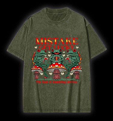 Lucky Frog Gamble Vintage Washed 100% Cotton T-Shirt