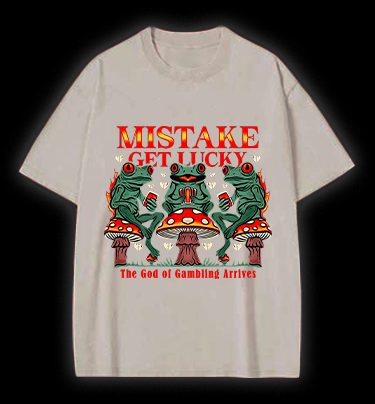 Lucky Frog Gamble Vintage Washed 100% Cotton T-Shirt