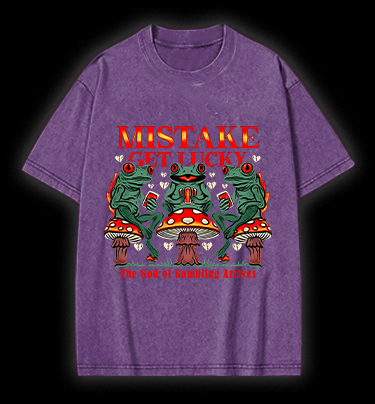 Lucky Frog Gamble Vintage Washed 100% Cotton T-Shirt