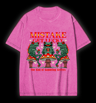 Lucky Frog Gamble Vintage Washed 100% Cotton T-Shirt