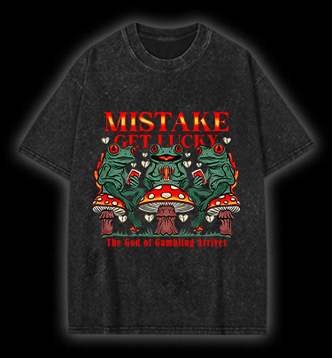 Lucky Frog Gamble Vintage Washed 100% Cotton T-Shirt