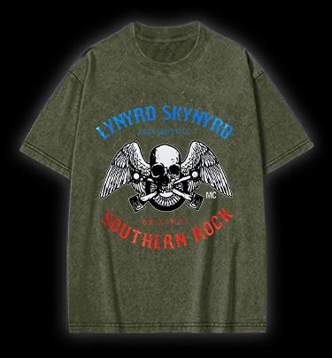 Rock Skull: Bird Flight Vintage Washed 100% Cotton T-Shirt