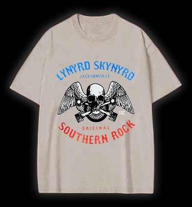 Rock Skull: Bird Flight Vintage Washed 100% Cotton T-Shirt