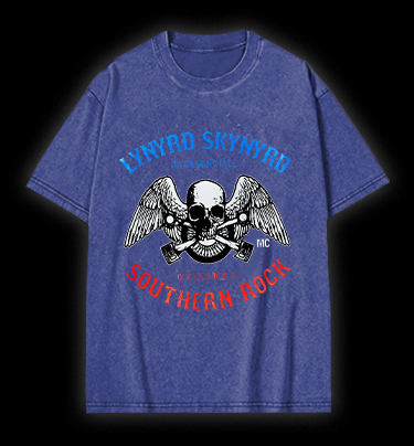 Rock Skull: Bird Flight Vintage Washed 100% Cotton T-Shirt