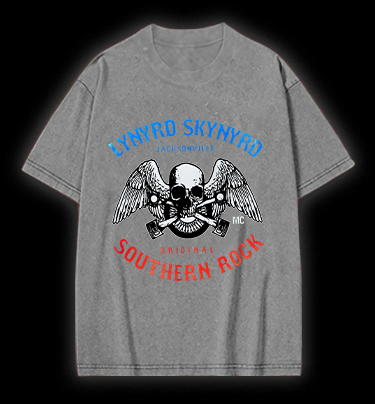 Rock Skull: Bird Flight Vintage Washed 100% Cotton T-Shirt