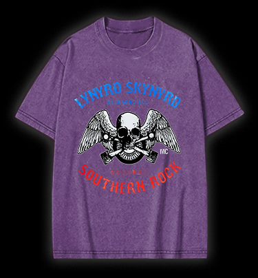 Rock Skull: Bird Flight Vintage Washed 100% Cotton T-Shirt