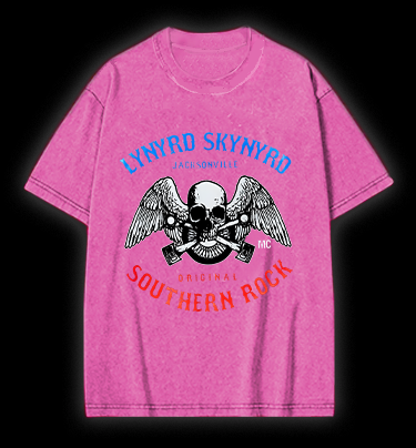 Rock Skull: Bird Flight Vintage Washed 100% Cotton T-Shirt