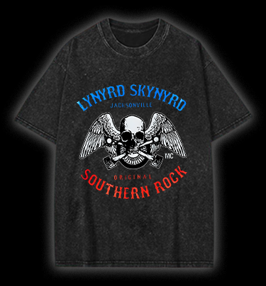 Rock Skull: Bird Flight Vintage Washed 100% Cotton T-Shirt