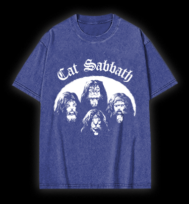Cat Sabbath Vintage Washed 100% Cotton T-Shirt