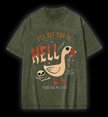 Hell - Bound Goose Vintage Washed 100% Cotton T-Shirt