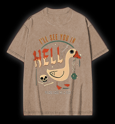 Hell - Bound Goose Vintage Washed 100% Cotton T-Shirt