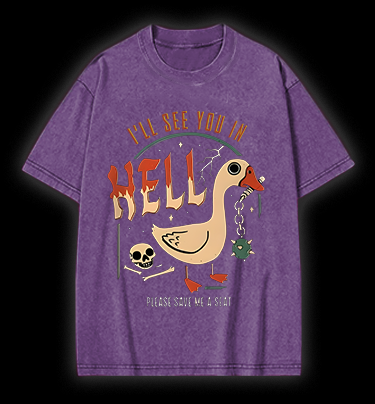Hell - Bound Goose Vintage Washed 100% Cotton T-Shirt