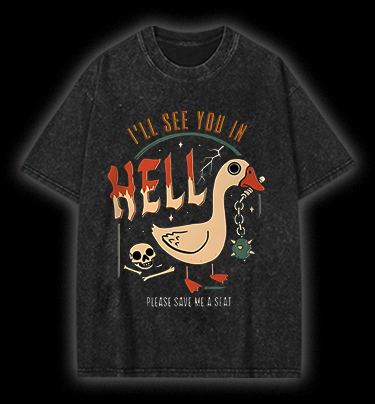 Hell - Bound Goose Vintage Washed 100% Cotton T-Shirt