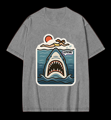 Shark: Beach Surprise Vintage Washed 100% Cotton T-Shirt
