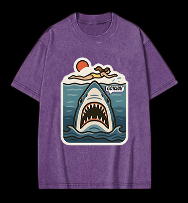 Shark: Beach Surprise Vintage Washed 100% Cotton T-Shirt