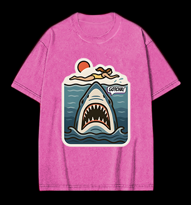Shark: Beach Surprise Vintage Washed 100% Cotton T-Shirt