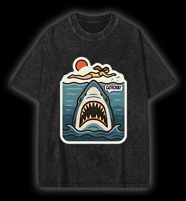 Shark: Beach Surprise Vintage Washed 100% Cotton T-Shirt