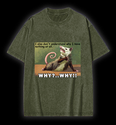 Confused Mouse Cry Vintage Washed 100% Cotton T-Shirt