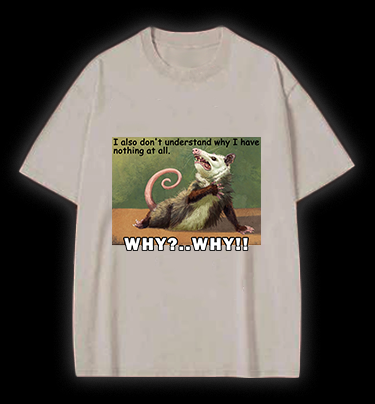 Confused Mouse Cry Vintage Washed 100% Cotton T-Shirt