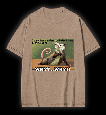 Confused Mouse Cry Vintage Washed 100% Cotton T-Shirt