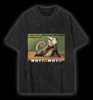 Confused Mouse Cry Vintage Washed 100% Cotton T-Shirt