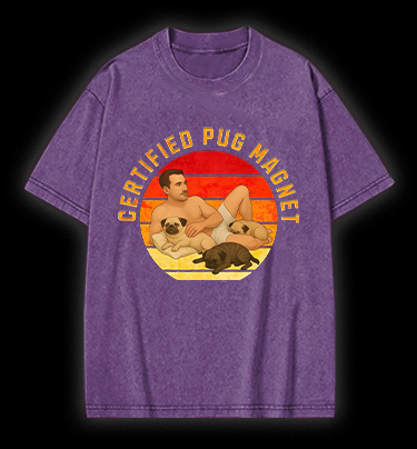 Dog Magnet Guy Vintage Washed 100% Cotton T-Shirt