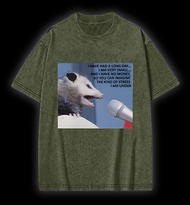 Small Mouse, Big Stress Vintage Washed 100% Cotton T-Shirt