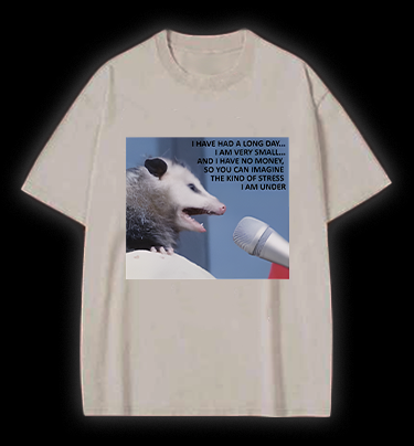 Small Mouse, Big Stress Vintage Washed 100% Cotton T-Shirt