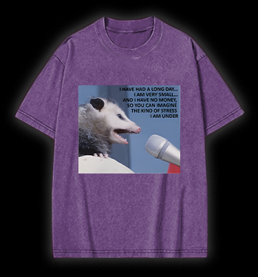 Small Mouse, Big Stress Vintage Washed 100% Cotton T-Shirt