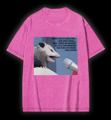 Small Mouse, Big Stress Vintage Washed 100% Cotton T-Shirt