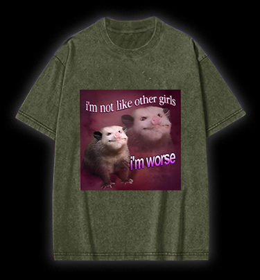 Worse Mouse Girls Vintage Washed 100% Cotton T-Shirt