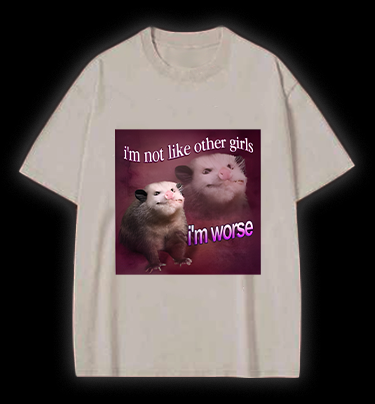 Worse Mouse Girls Vintage Washed 100% Cotton T-Shirt