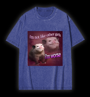 Worse Mouse Girls Vintage Washed 100% Cotton T-Shirt