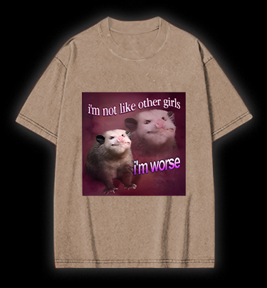 Worse Mouse Girls Vintage Washed 100% Cotton T-Shirt