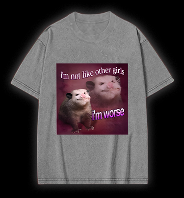 Worse Mouse Girls Vintage Washed 100% Cotton T-Shirt