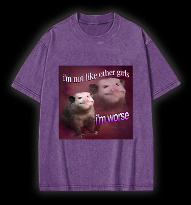 Worse Mouse Girls Vintage Washed 100% Cotton T-Shirt