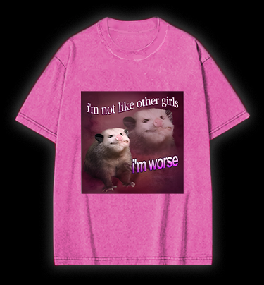 Worse Mouse Girls Vintage Washed 100% Cotton T-Shirt