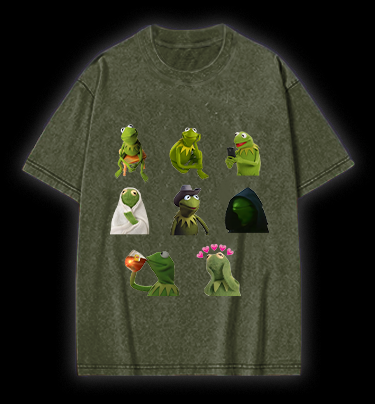Kermit's Many Moods Vintage Washed 100% Cotton T-Shirt