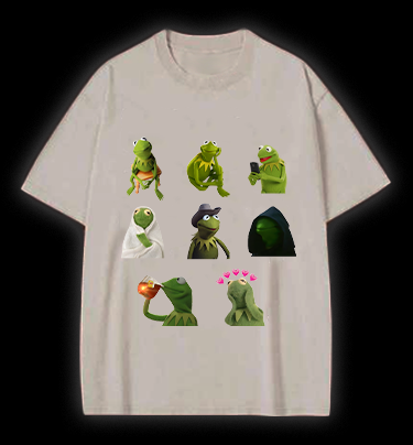 Kermit's Many Moods Vintage Washed 100% Cotton T-Shirt