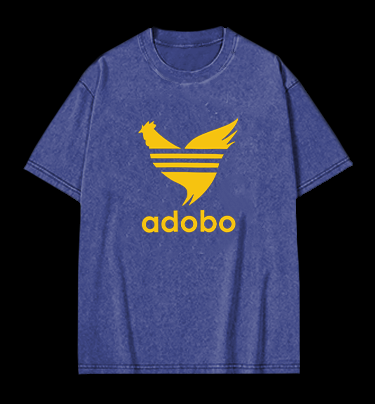 Adobo's Rooster Logo Vintage Washed 100% Cotton T-Shirt