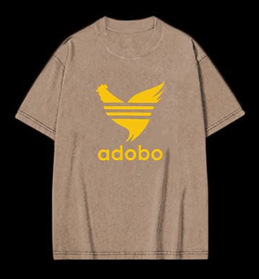 Adobo's Rooster Logo Vintage Washed 100% Cotton T-Shirt
