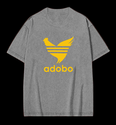 Adobo's Rooster Logo Vintage Washed 100% Cotton T-Shirt