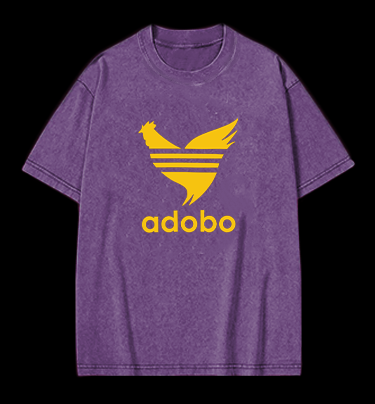 Adobo's Rooster Logo Vintage Washed 100% Cotton T-Shirt