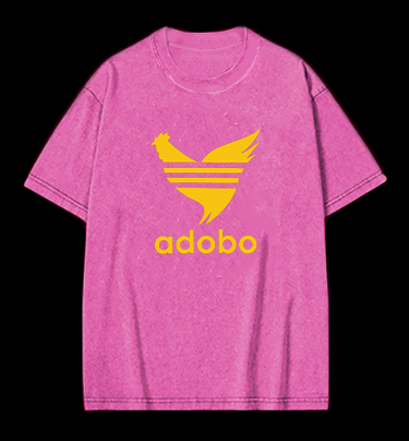 Adobo's Rooster Logo Vintage Washed 100% Cotton T-Shirt