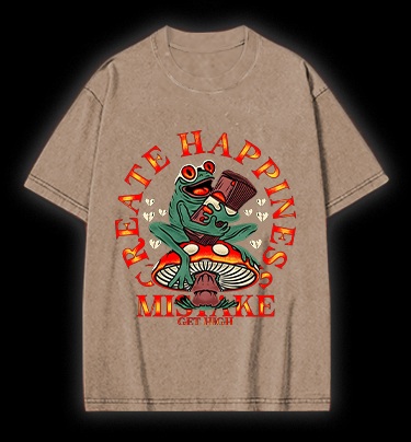 Frog's Happy Mistake Vintage Washed 100% Cotton T-Shirt