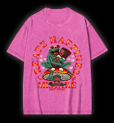 Frog's Happy Mistake Vintage Washed 100% Cotton T-Shirt