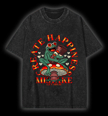 Frog's Happy Mistake Vintage Washed 100% Cotton T-Shirt