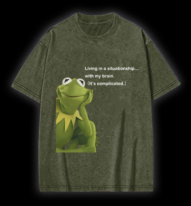 Contemplative Frog Vintage Washed 100% Cotton T-Shirt