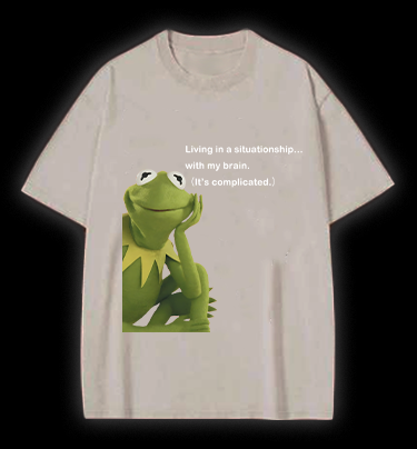Contemplative Frog Vintage Washed 100% Cotton T-Shirt